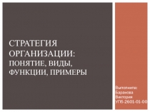 Стратегия организации: понятие, виды, функции, примеры