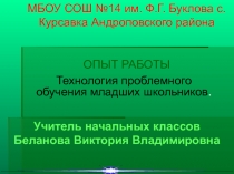 Технология проблемного обучения младших школьников