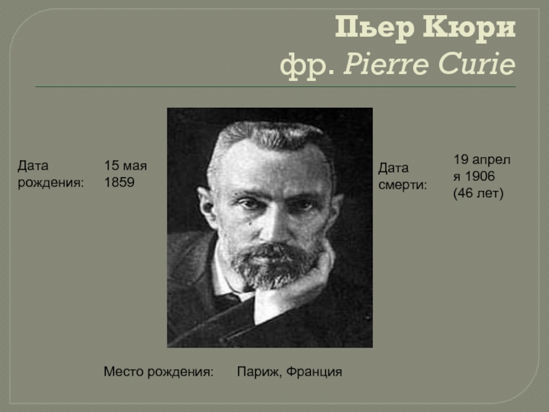 Пьер Кюри  фр. Pierre Curie