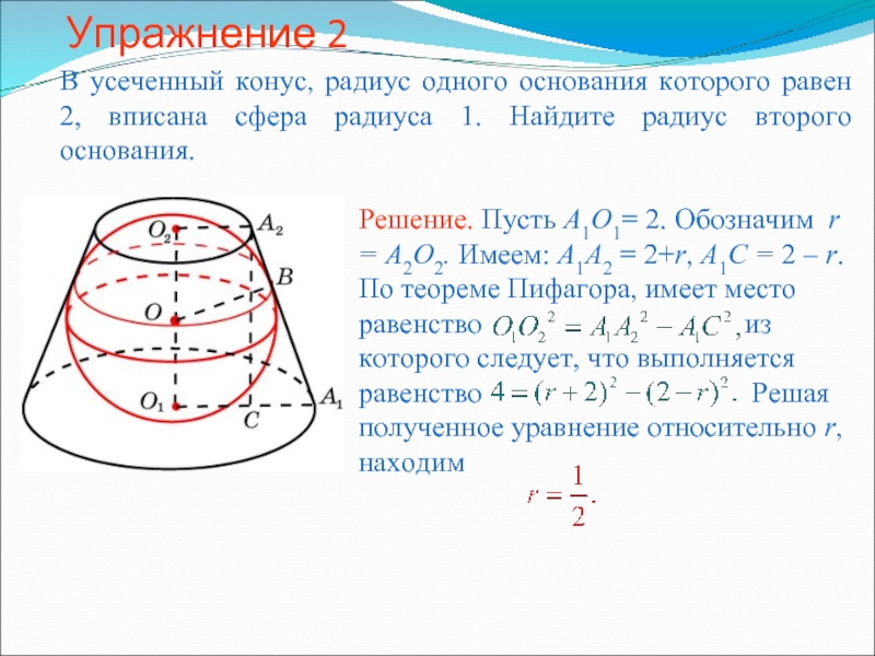 Площадь поверхности усеченного конуса