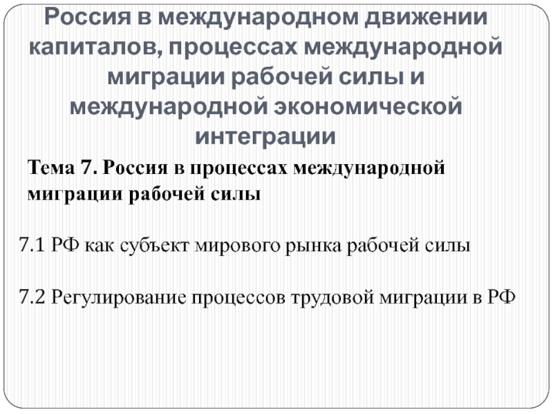 Россия в системе мирового хозяйства презентация