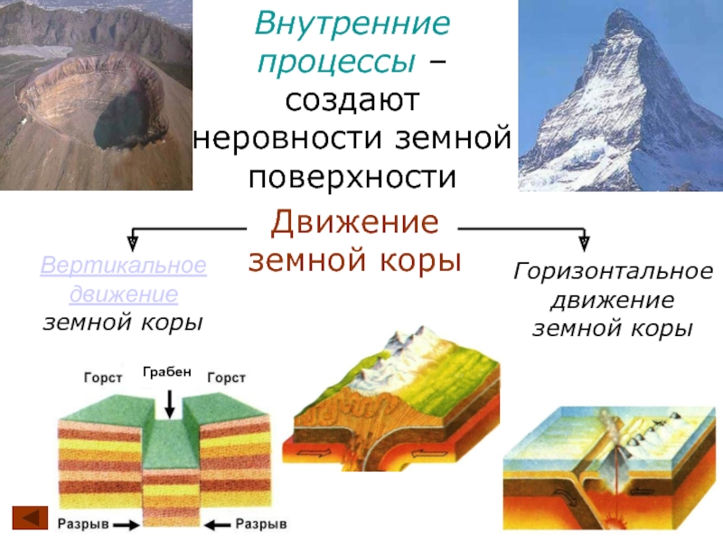 Схема виды движения земной коры