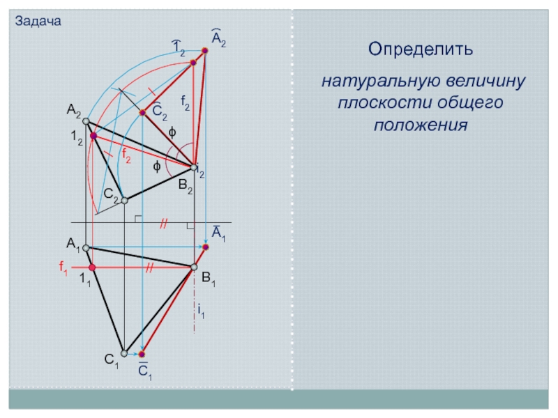 Ось вращения перпендикулярна плоскости. Натуральная величина плоскости. Определить натуральную величину плоскости. Способы вращения плоскостей. Вращение вокруг оси перпендикулярной к плоскости проекций.