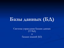 Базы данных (БД)