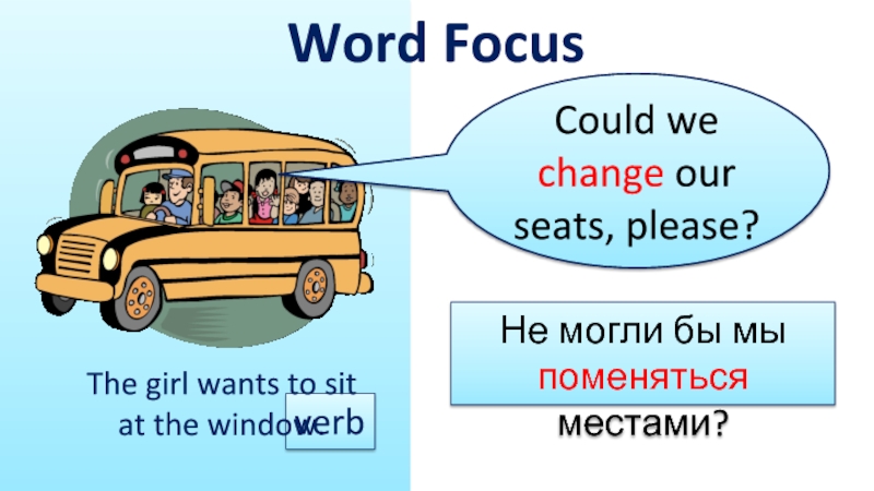 Word changing. Please глагол. Change the Word ГИА. Focus meaning. Excuse me,those our are Seats.