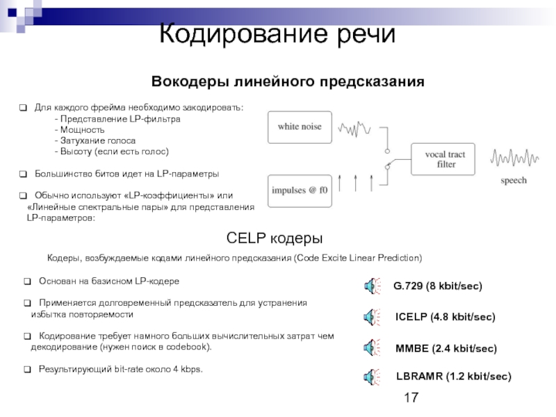 Условия декодирования и кодирования речи схема - 83 фото