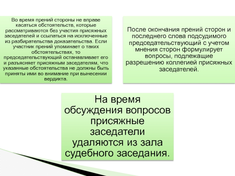 Прения сторон с участием присяжных