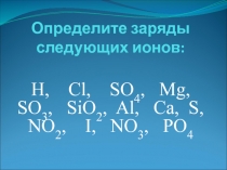 Определите заряды следующих ионов: