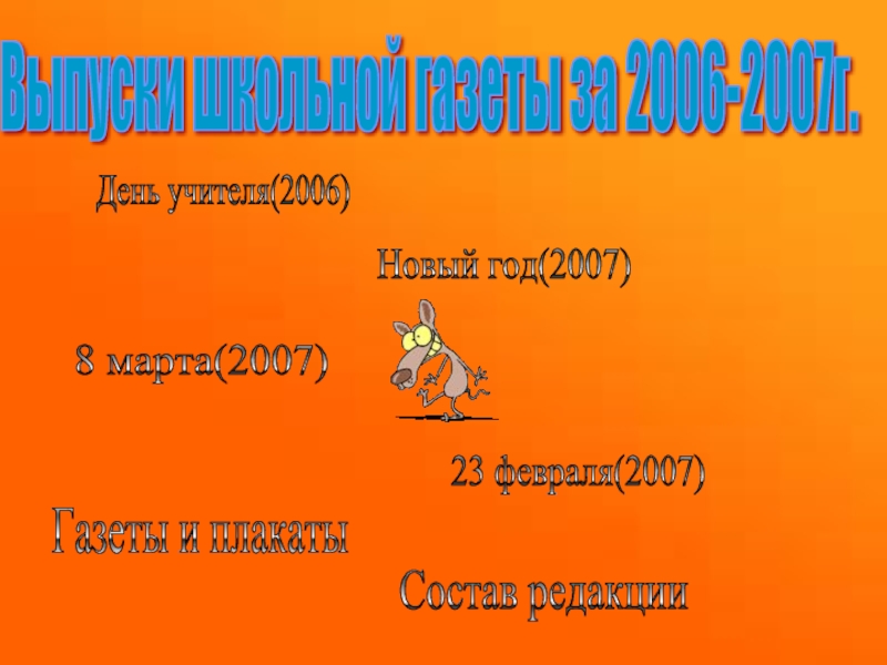 Выпуски школьной газеты за 2006-2007г.