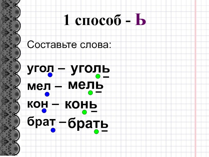 Коне словах буквы