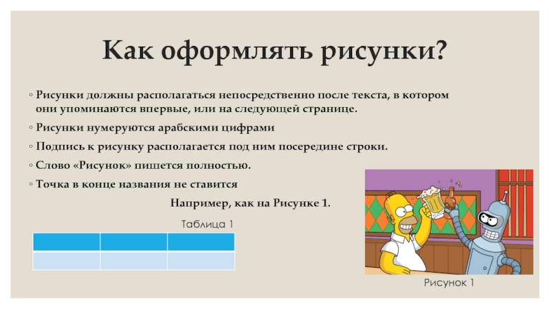 Подпись картинок в презентации по госту