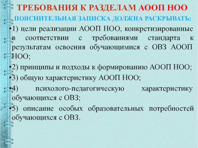 Адаптированная основная образовательная программа овз