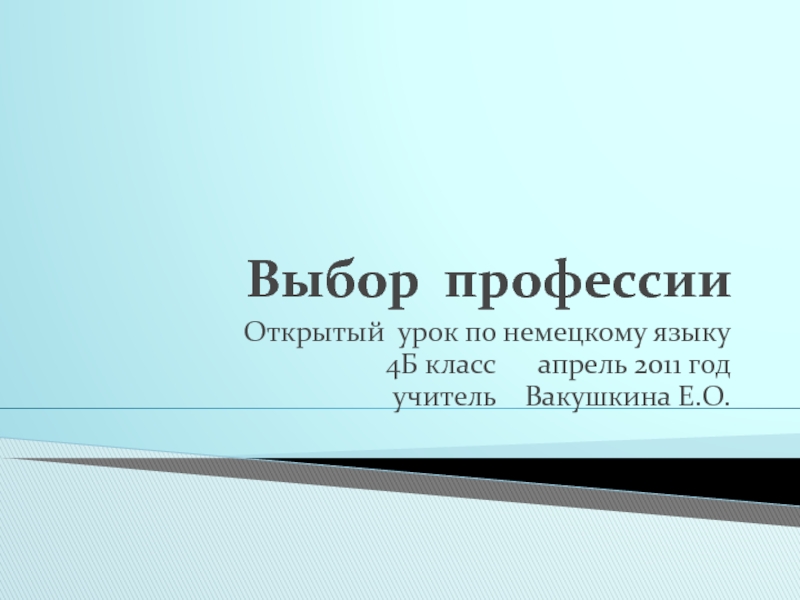 Выбор профессии