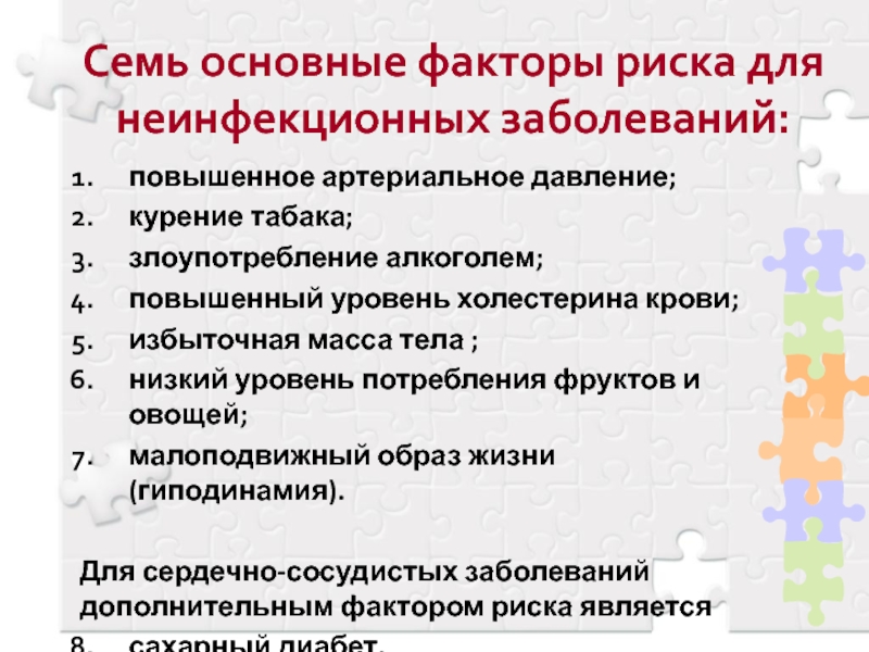 Почему главной причиной основных неинфекционных заболеваний является