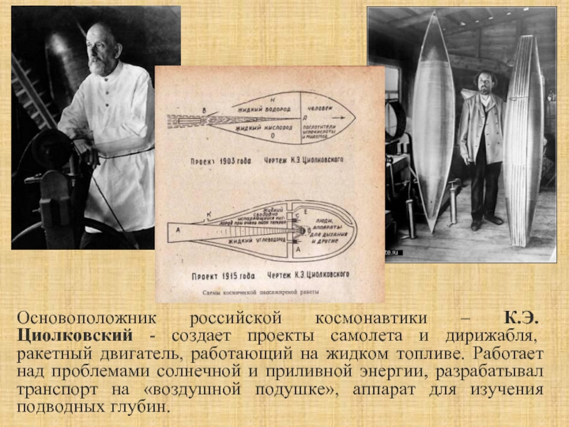 Создатель ракеты на жидком топливе. Ракета Циолковского 1915.