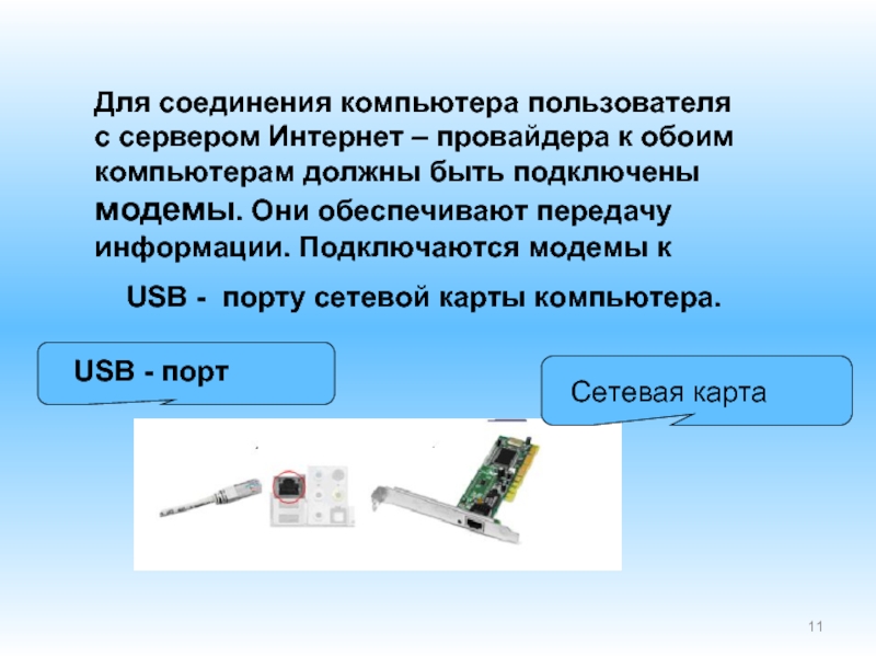 Сетевая карта и модем