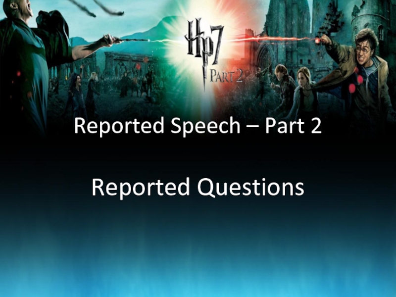 Презентация Reported Speech – Part 2