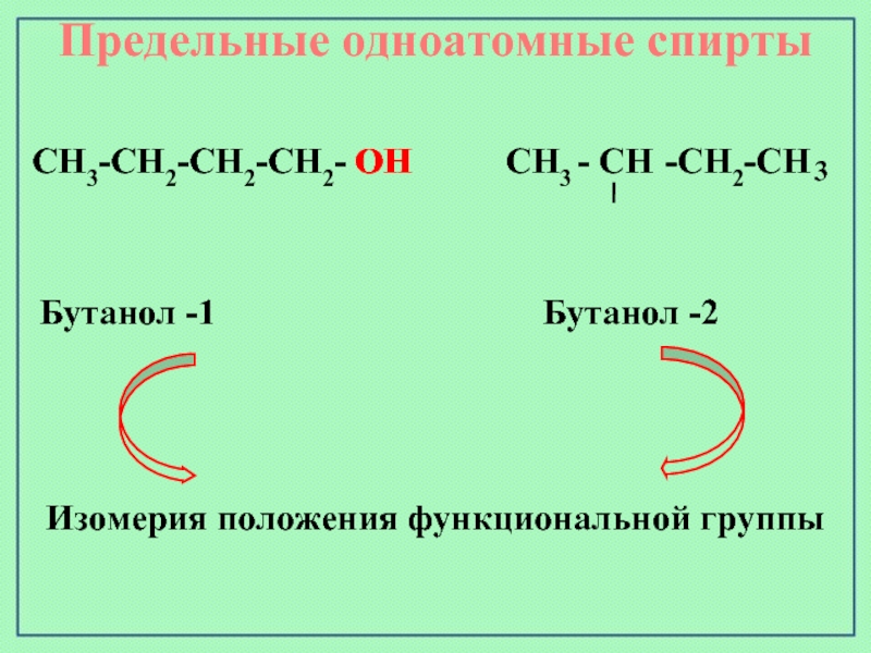 Сн3 сн сн сн3 класс. Функциональная группа предельных одноатомных спиртов. Изомерия положения функциональной группы спиртов. Бутанол функциональная группа.
