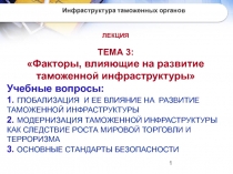 Факторы, влияющие на развитие таможенной инфраструктуры 
