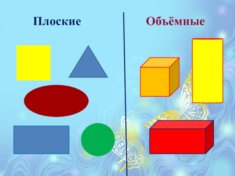 Изображение плоских предметов. Плоские и объемные фигуры. Геометрические фигуры плоские и объемные. Плоские геометрические фигуры для дошкольников. Объемные и плоскостные фигуры для дошкольников.