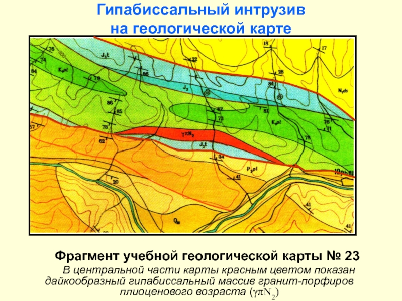 Изображение складок на геологических картах