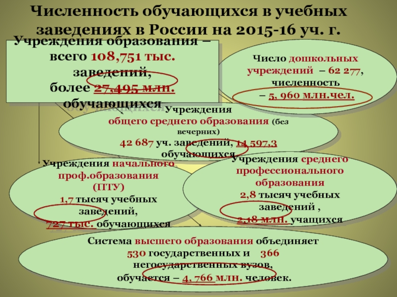 Организации общего среднего образования. Учреждения среднего общего образования.