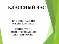 КАК СПЕЦИАЛЬНО ОРГАНИЗОВАННАЯ,
ЦЕННОСТНО – ОРИЕНТИРОВАННАЯ