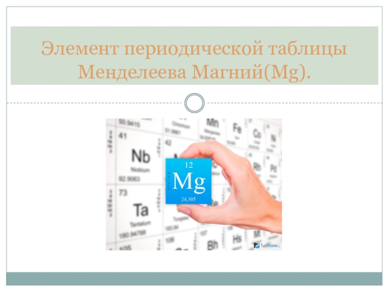 Элемент периодической таблицы Менделеева Магний( Mg)