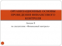 ОРГАНИЗАЦИОННЫЕ ОСНОВЫ ПРОВЕДЕНИЯ ФИНАНСОВОГО КОНТРОЛЯ