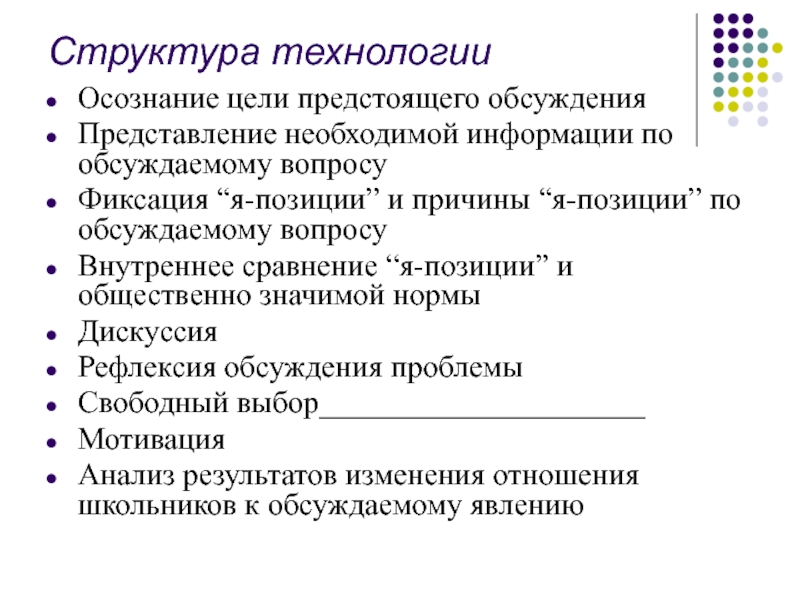 Индивидуальные технологии. Структура технологии. Технология воспитания структура. Структура проекта по технологии. Осознание цели.