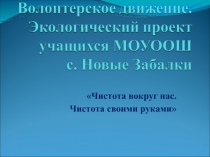 Чистота вокруг нас. Чистота своими руками