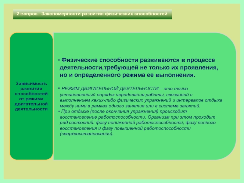 Закономерности развития физических способностей. Способности развиваются в процессе. Физические способности организма. Фазы развития физических способностей..