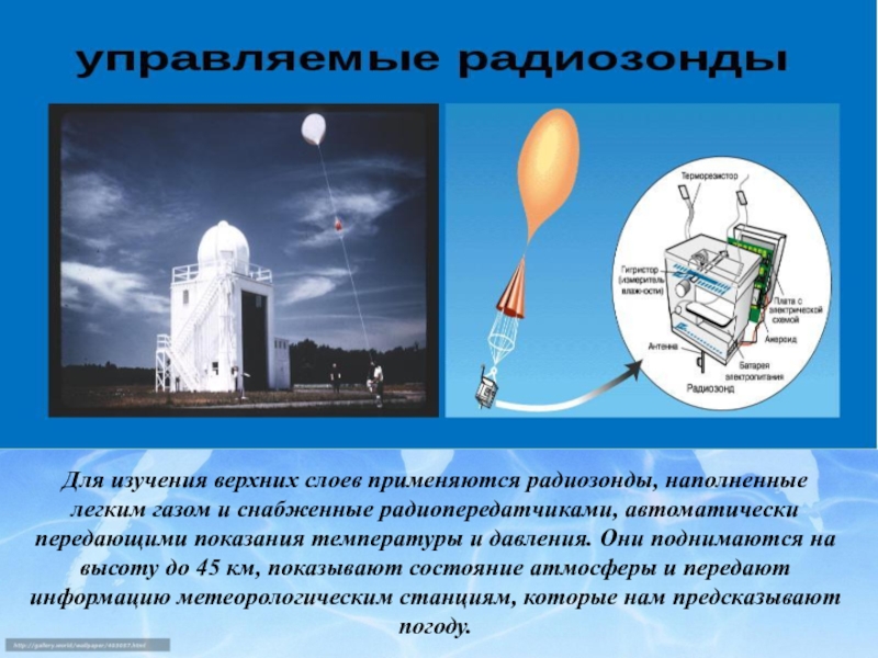 Радиозонд объемом 10 м3 наполнен. Радиозонды метеорологические. Метеозонд презентация. Зонд для изучения атмосферы. Метеорологический зонд.