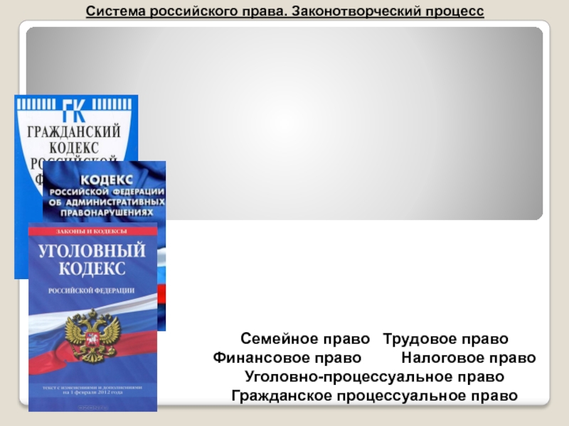 Вам предложено подготовить презентацию о системе российского права