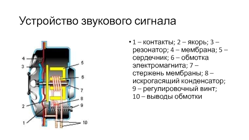 Название устройства для звуковой сигнализации в автомобиле мотоцикле 7 букв