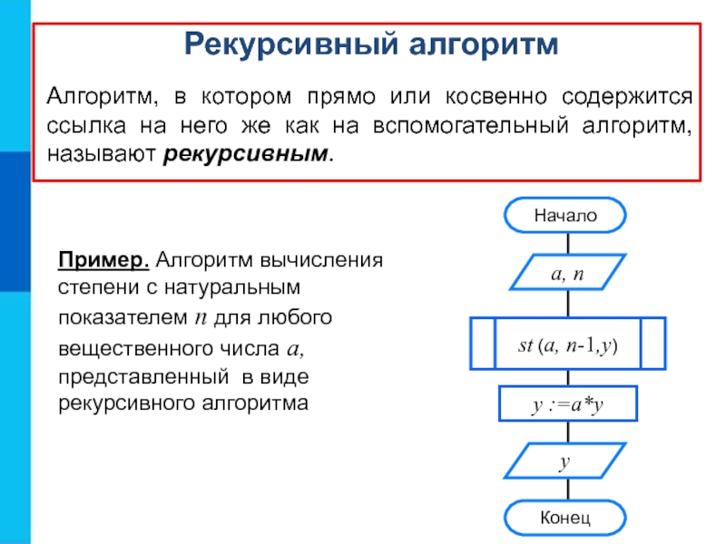 Рекурсия в блок схеме