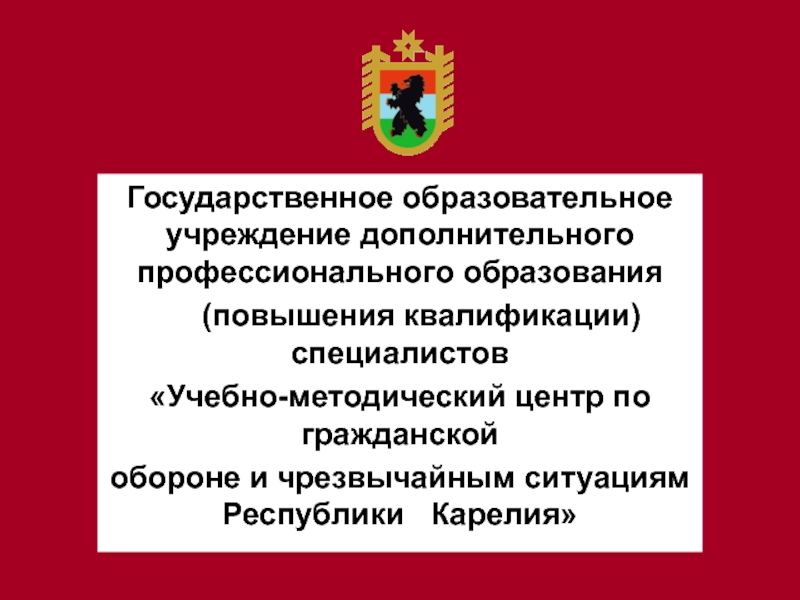 Государственное образовательное учреждение дополнительного профессионального