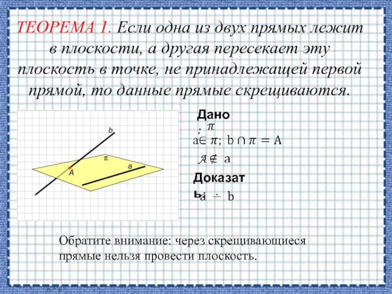 Взаимное расположение двух прямых в пространстве презентация