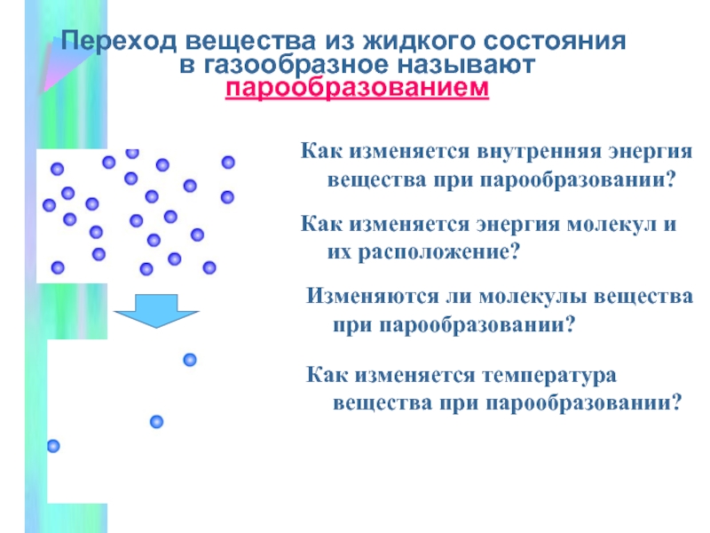 Процесс перехода вещества из жидкого состояния. Переход вещества из жидкого состояния в газообразное. Переход вещества из газообразного состояния в жидкое называется. Как называется переход вещества из газообразного состояния в жидкое. Как изменяется внутренняя энергия вещества при парообразовании.