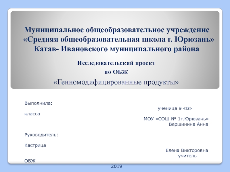 Муниципальное общеобразовательное учреждение Средняя общеобразовательная школа