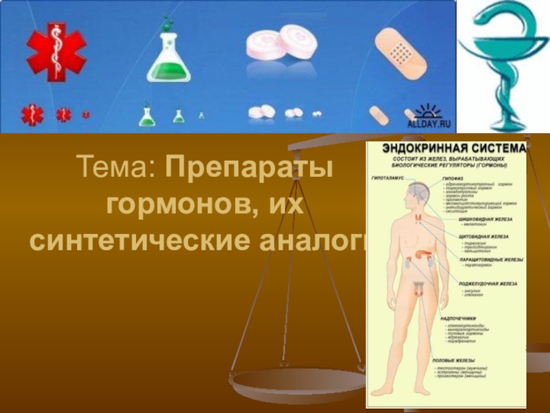 Тема: Препараты гормонов, их синтетические аналоги