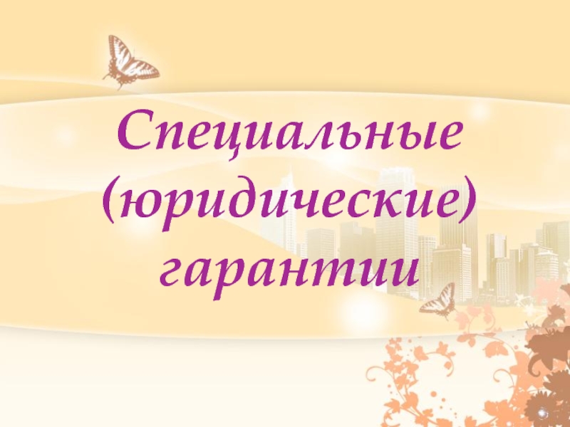 Специальные (юридические) гарантии