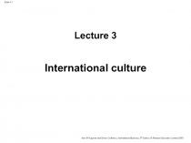 International culture
Lecture 3