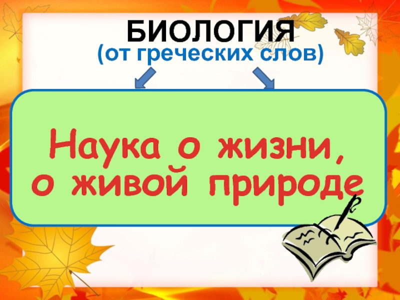 Наука о живой природе 5. Биология от греческого.