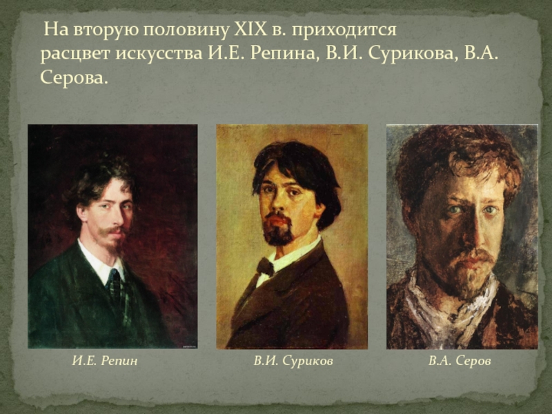 Культура второй половины 19 века. Серов портрет Репина. Репин и Суриков. Серов Суриков. Репин Суриков Серов Кандинский.