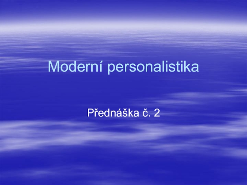 Moderní personalistika