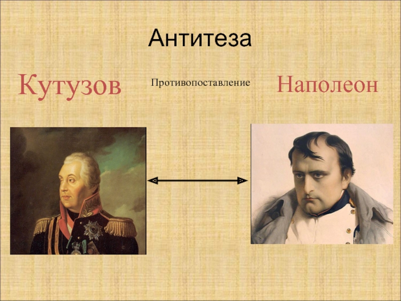 Кутузов и наполеон как информация к размышлению. Антитеза Наполеон Кутузов. Портрет Кутузова и Наполеона.