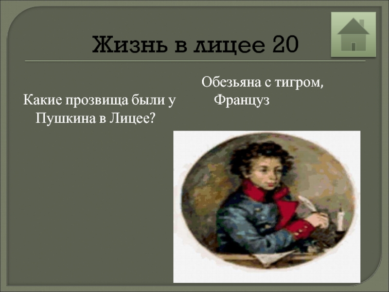 Какие прозвища были у пушкина в лицее. Прозвища Пушкина в лицейские годы. Пушкин в лицее француз. Пушкин прозвище в лицее.