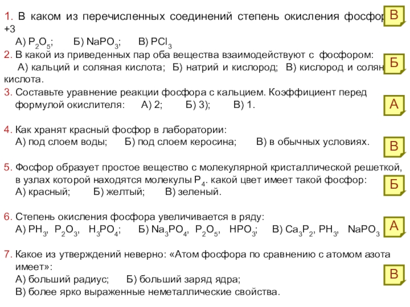 Установите соответствие между схемой реакции и изменением степени окисления фосфора