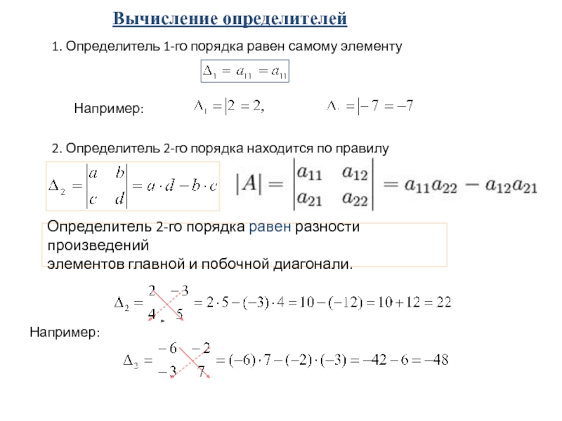 1 определитель